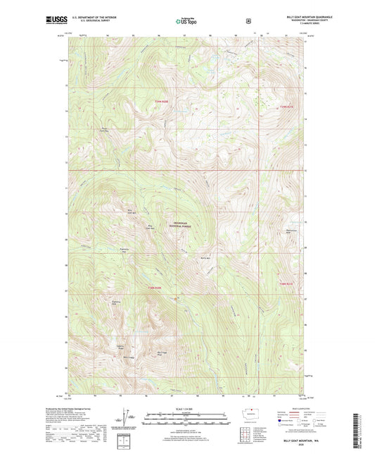 Billy Goat Mountain Washington US Topo Map Image