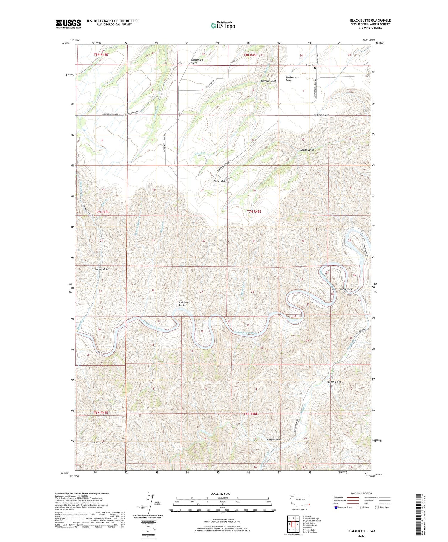 Black Butte Washington US Topo Map Image
