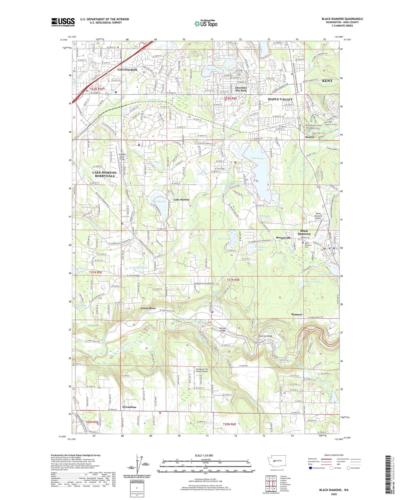 Black Diamond Washington US Topo Map Image