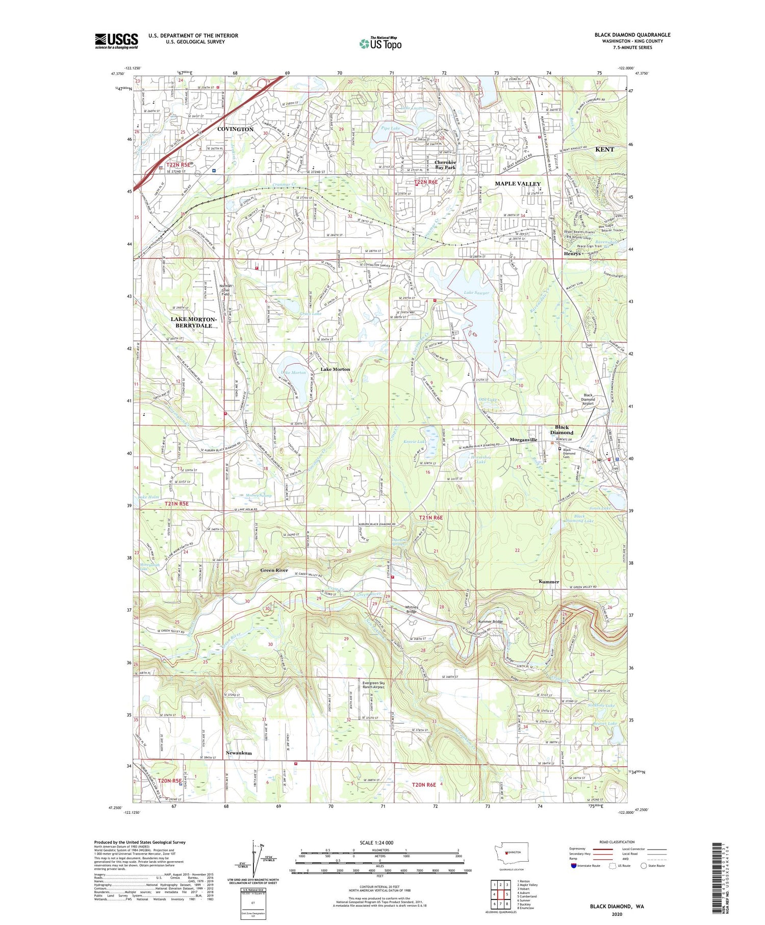 Black Diamond Washington US Topo Map Image