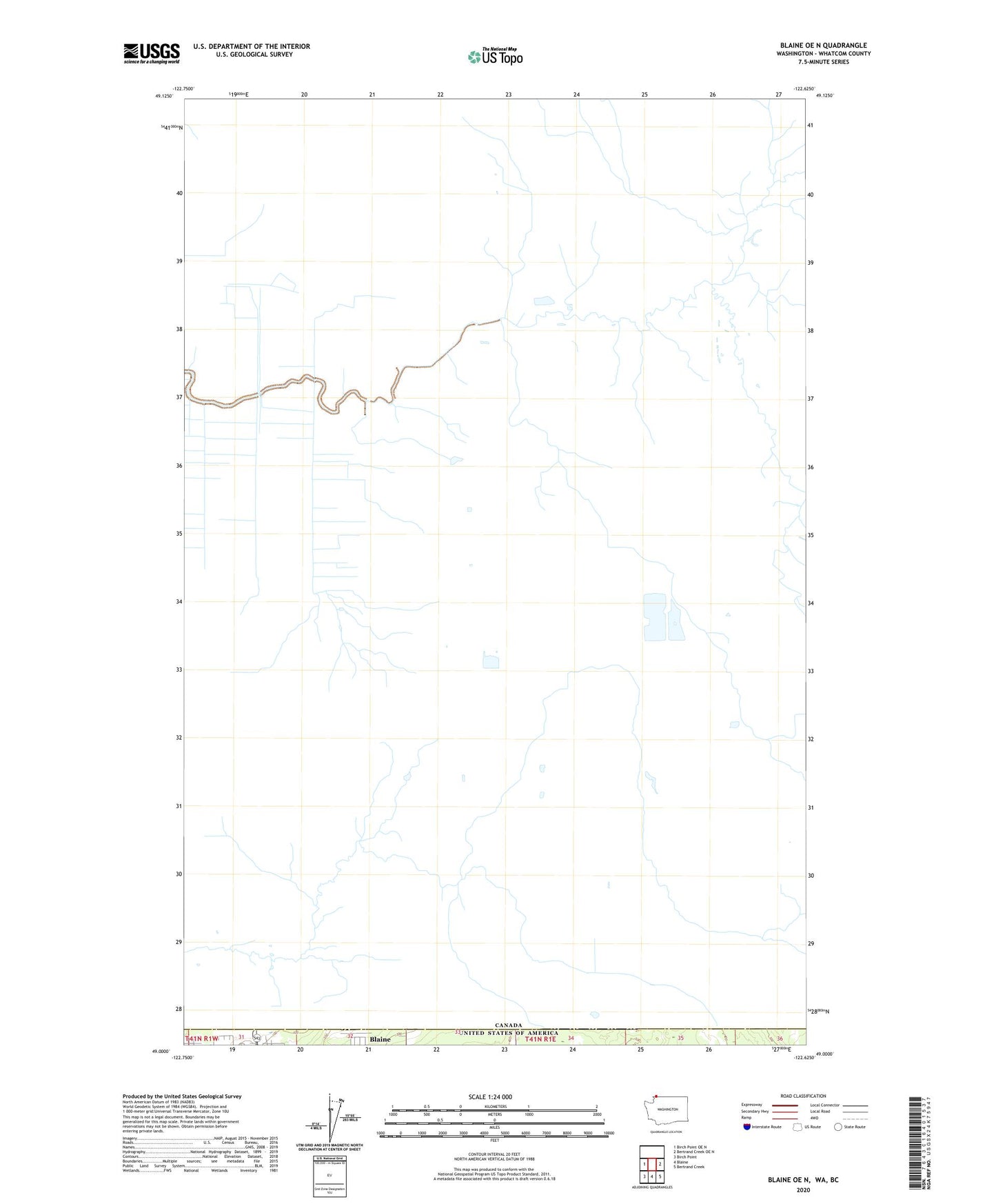 Blaine OE N Washington US Topo Map Image