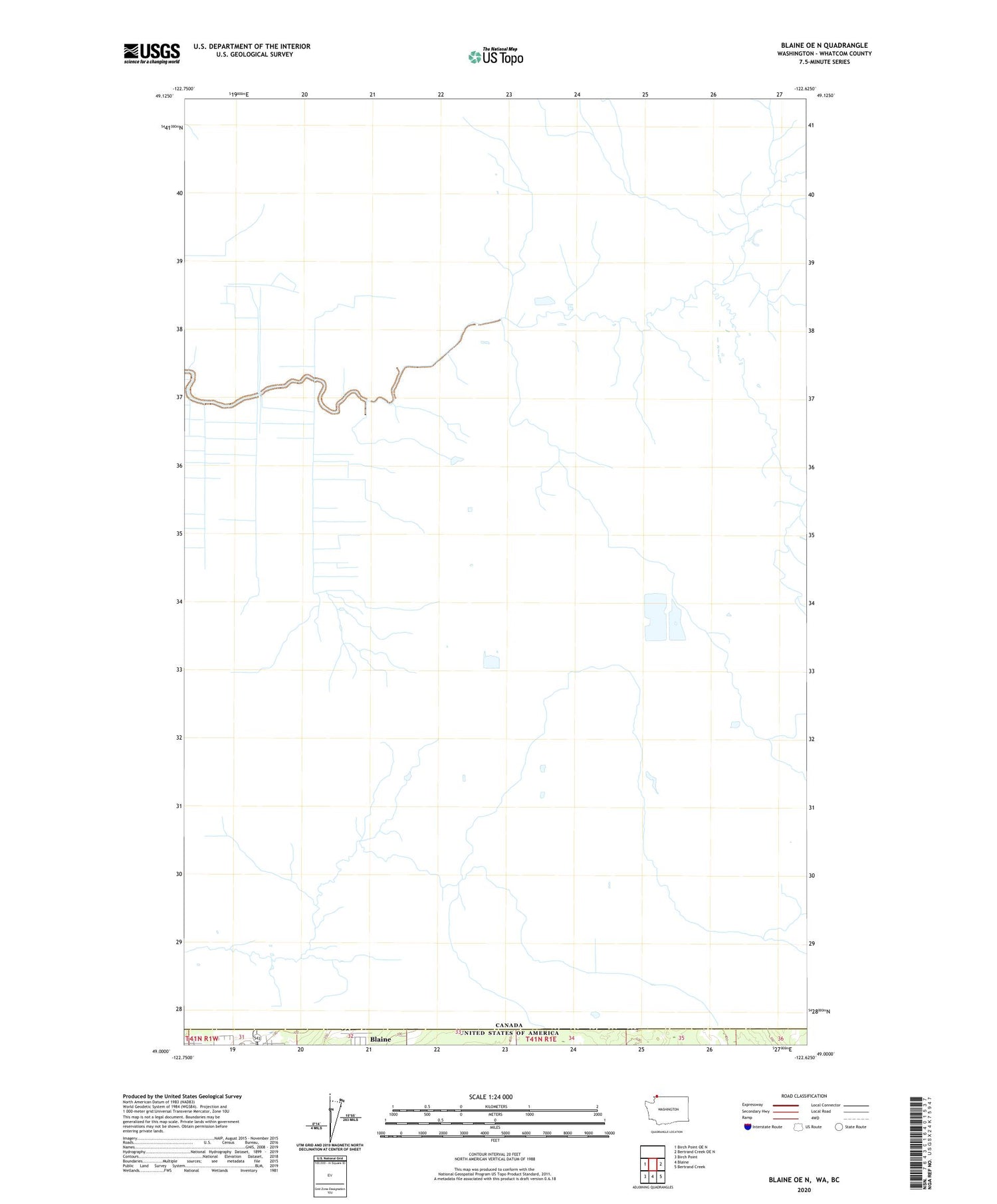 Blaine OE N Washington US Topo Map Image