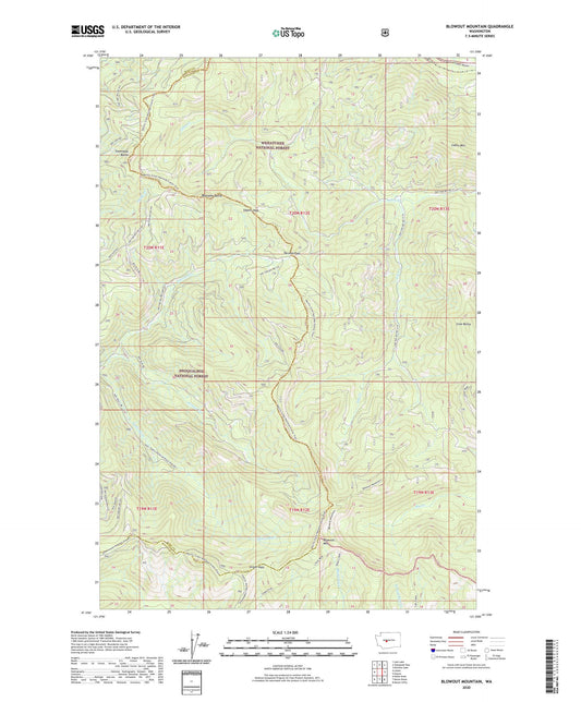 Blowout Mountain Washington US Topo Map Image
