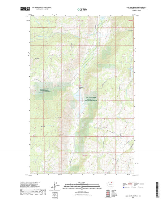 Blue Goat Mountain Washington US Topo Map Image