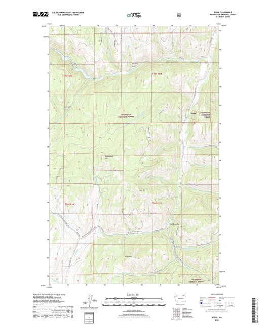 Bodie Washington US Topo Map Image