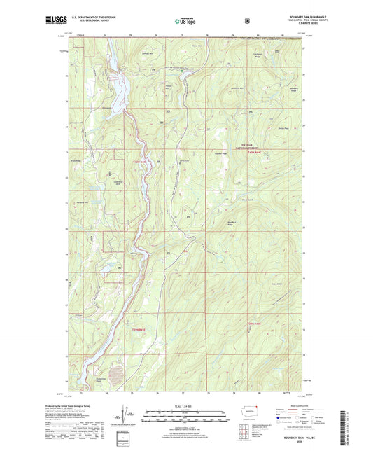 Boundary Dam Washington US Topo Map Image