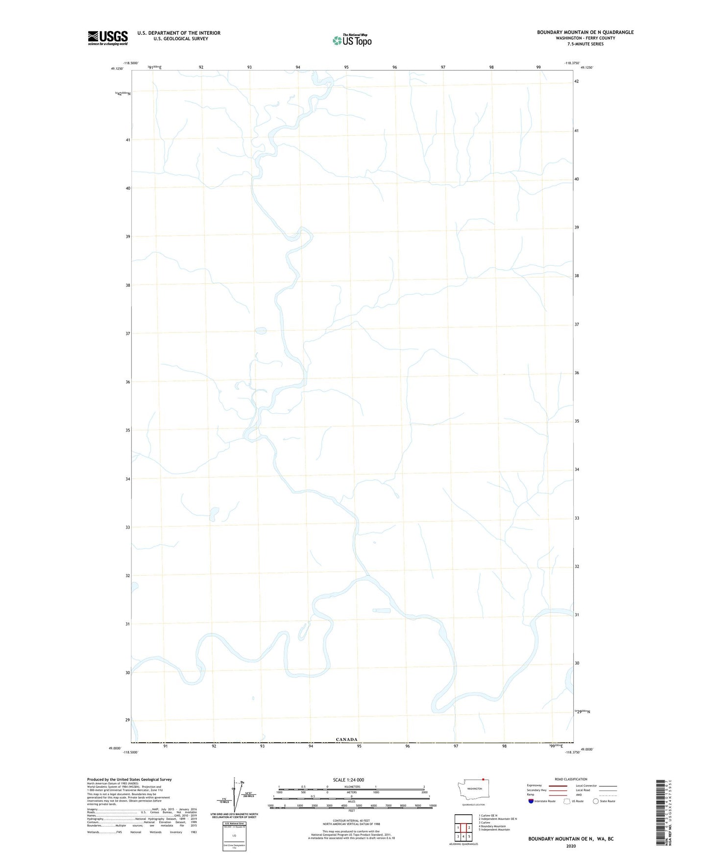 Boundary Mountain OE N Washington US Topo Map Image