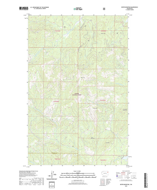 Boyer Mountain Washington US Topo Map Image