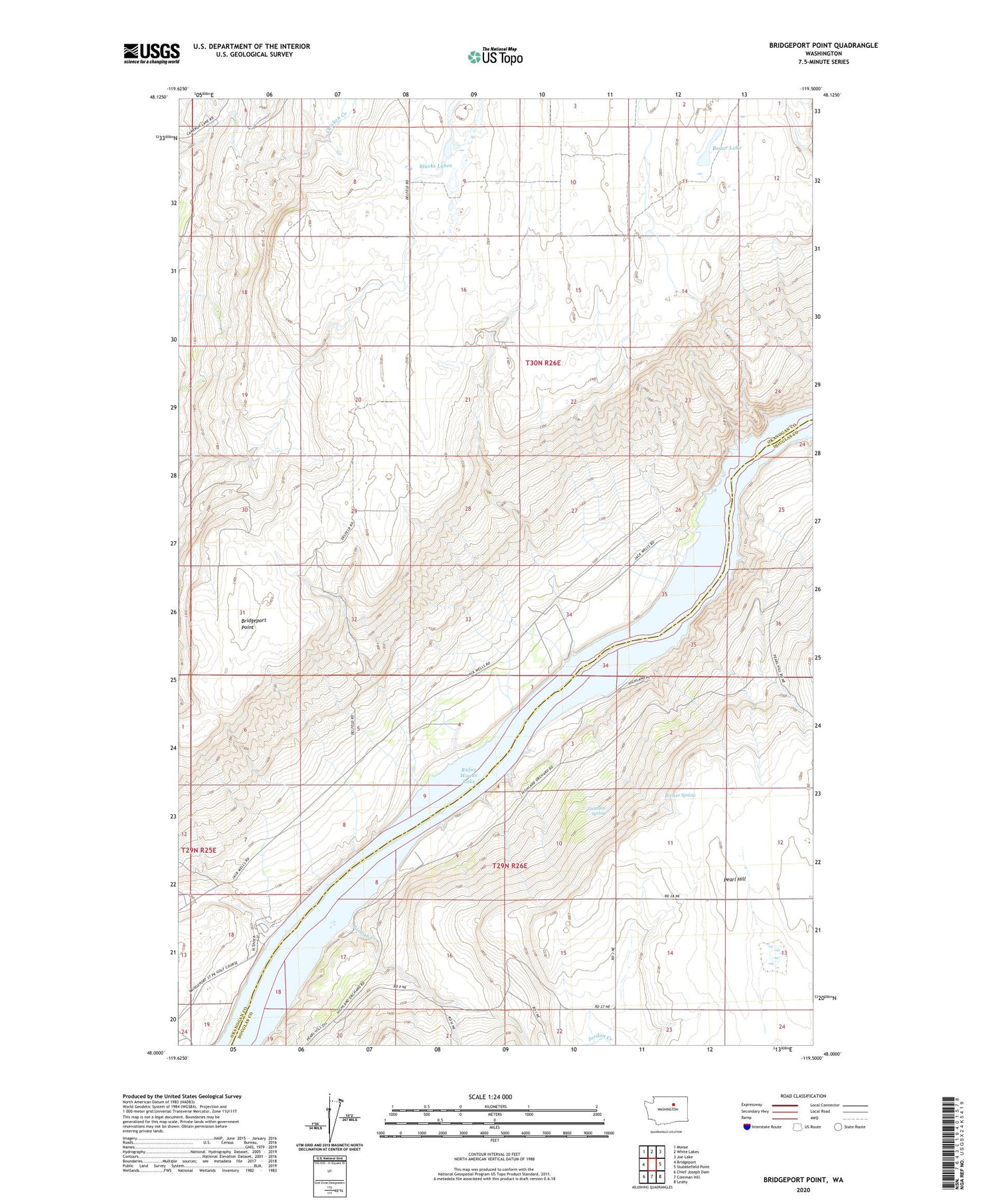 Bridgeport Point Washington US Topo Map Image