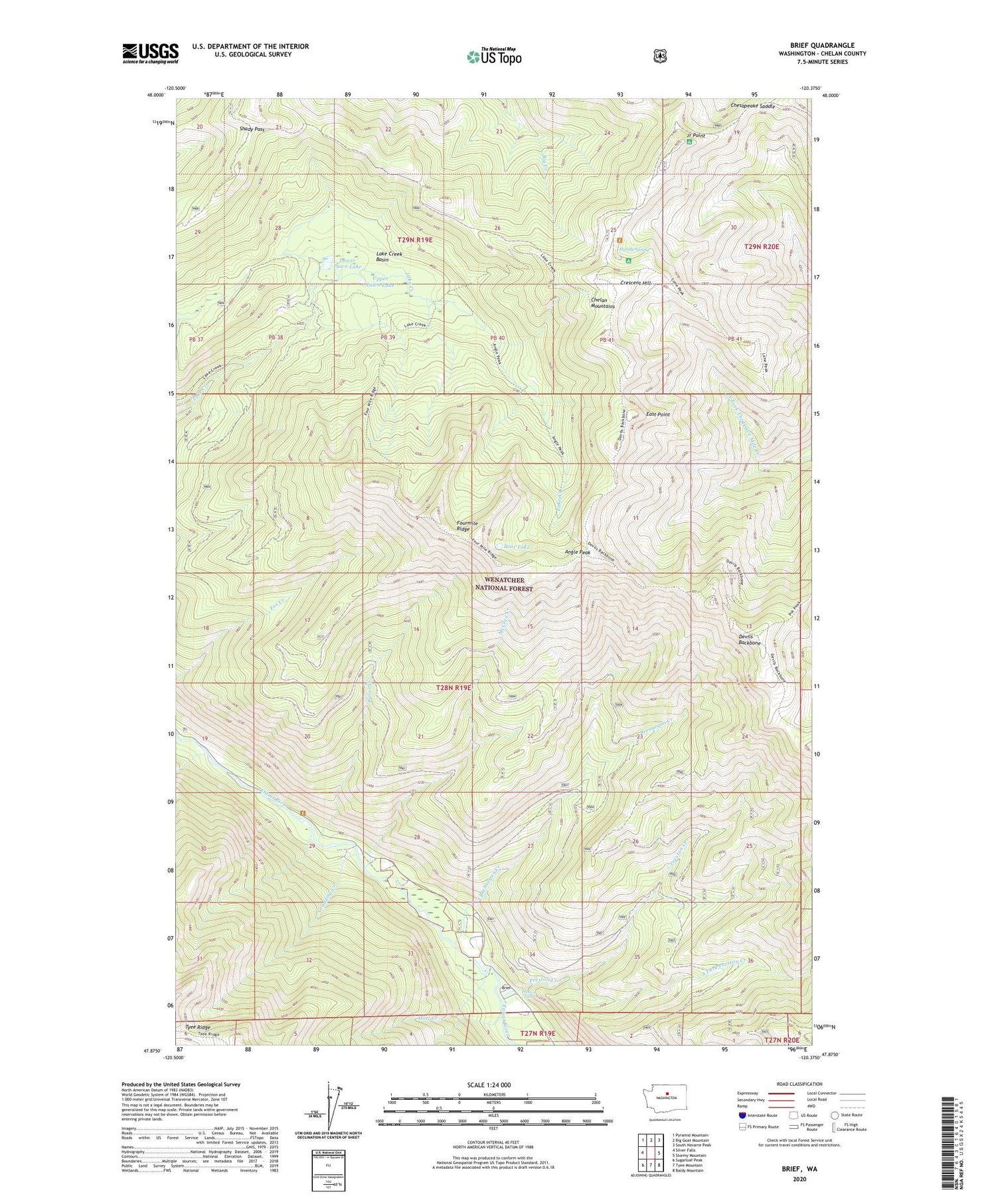 Brief Washington US Topo Map Image