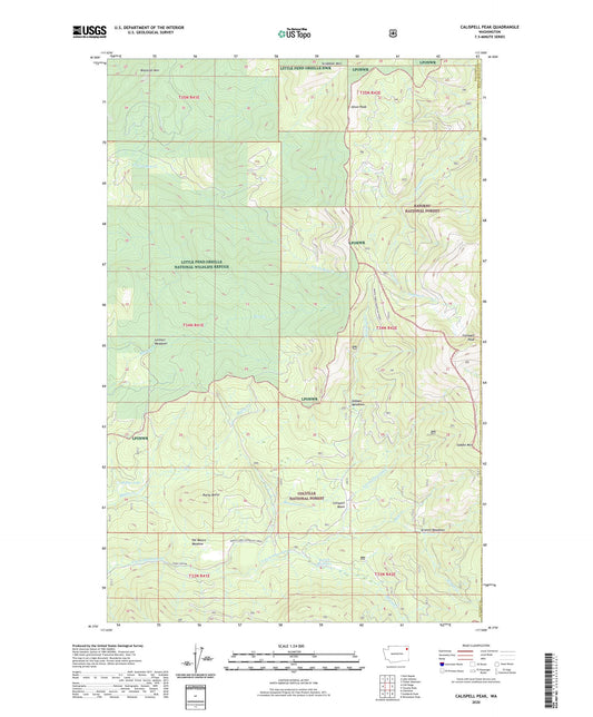 Calispell Peak Washington US Topo Map Image