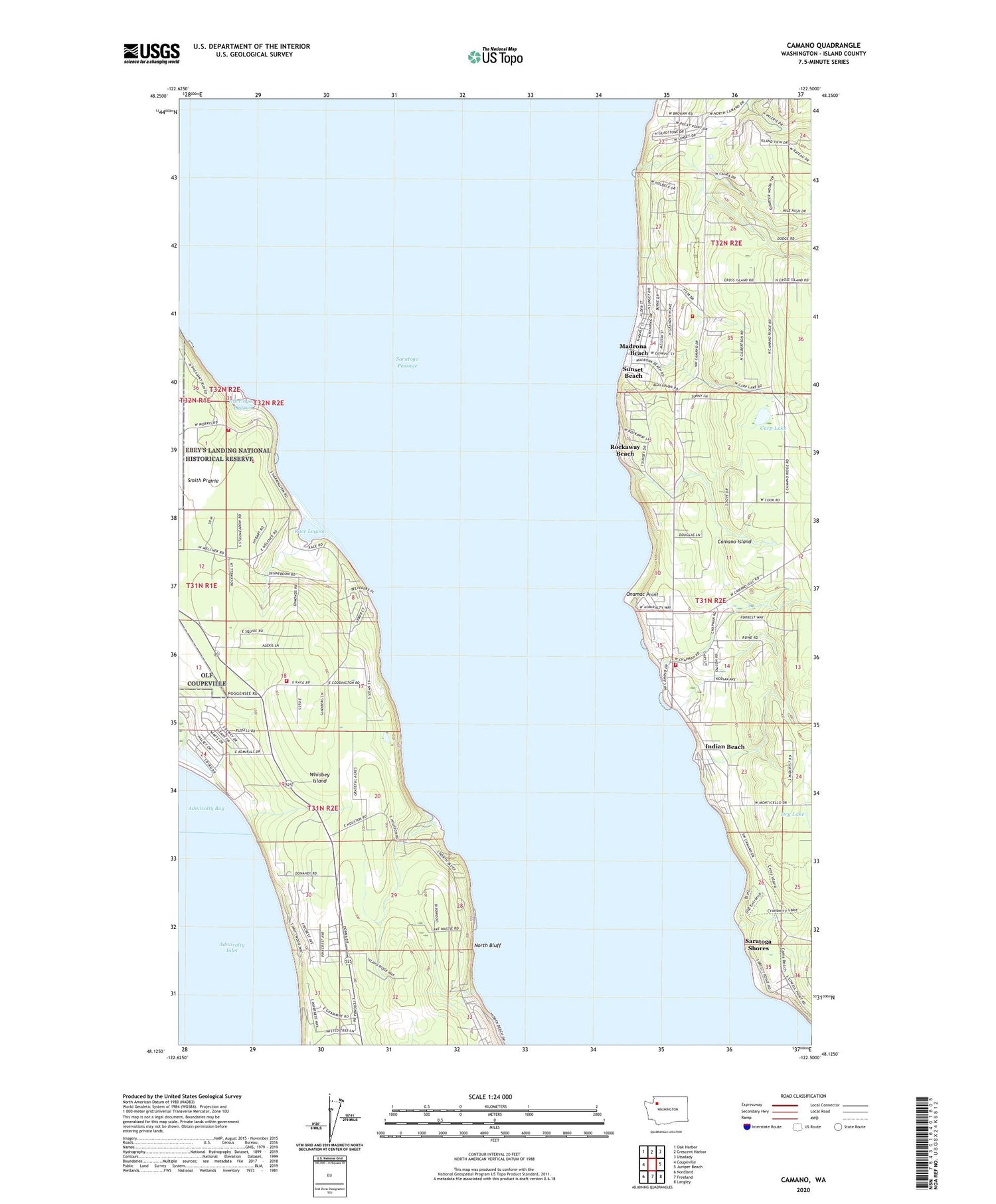 Camano Washington US Topo Map Image