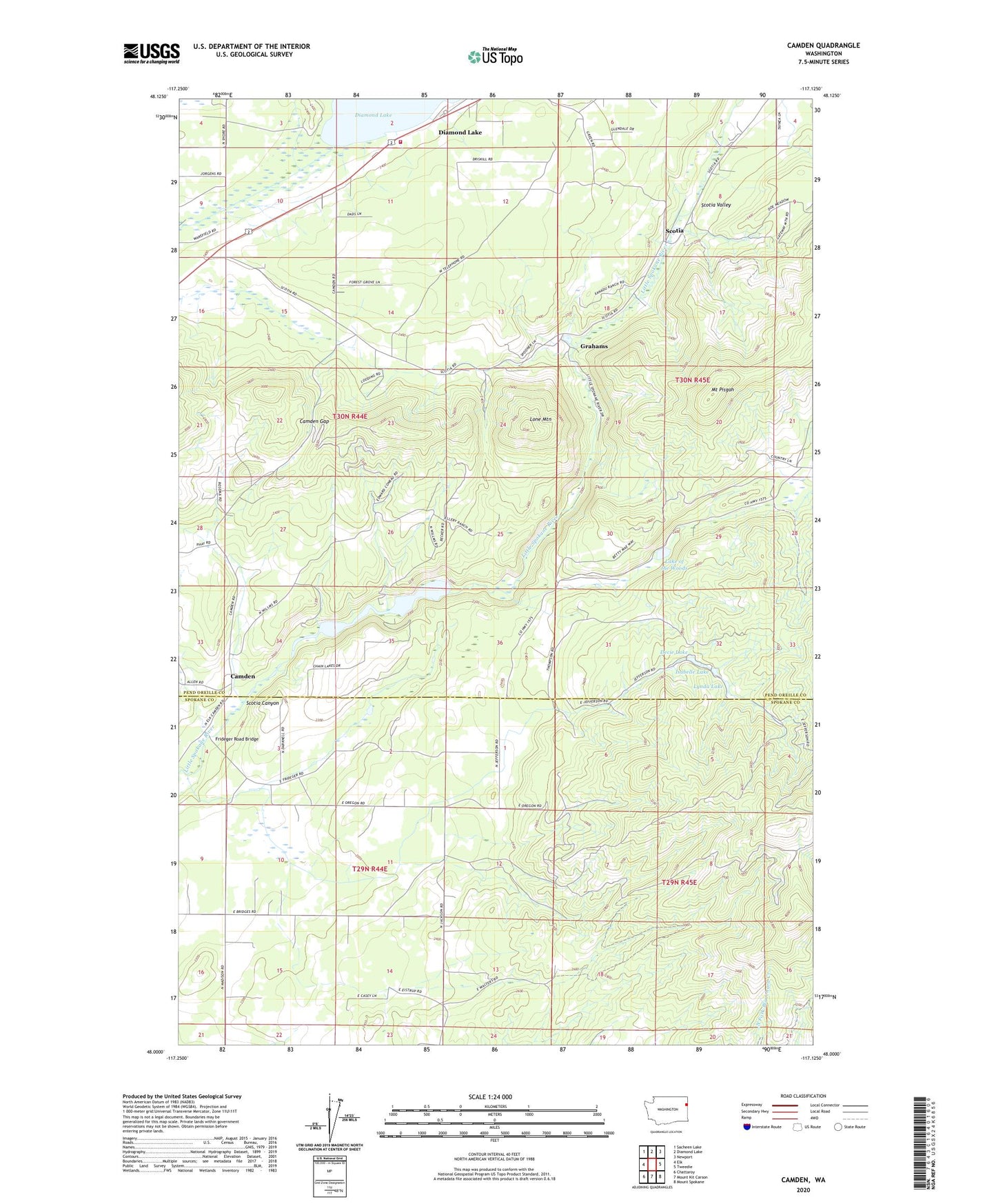 Camden Washington US Topo Map Image