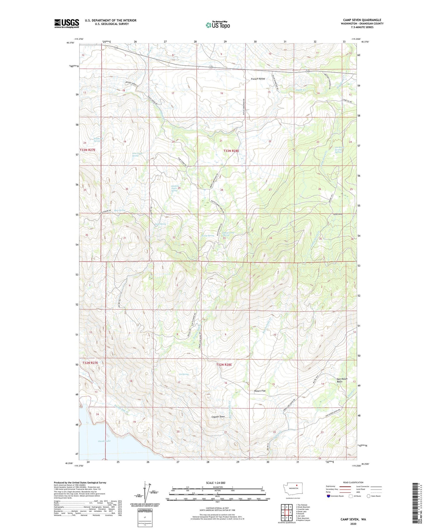 Camp Seven Washington US Topo Map Image