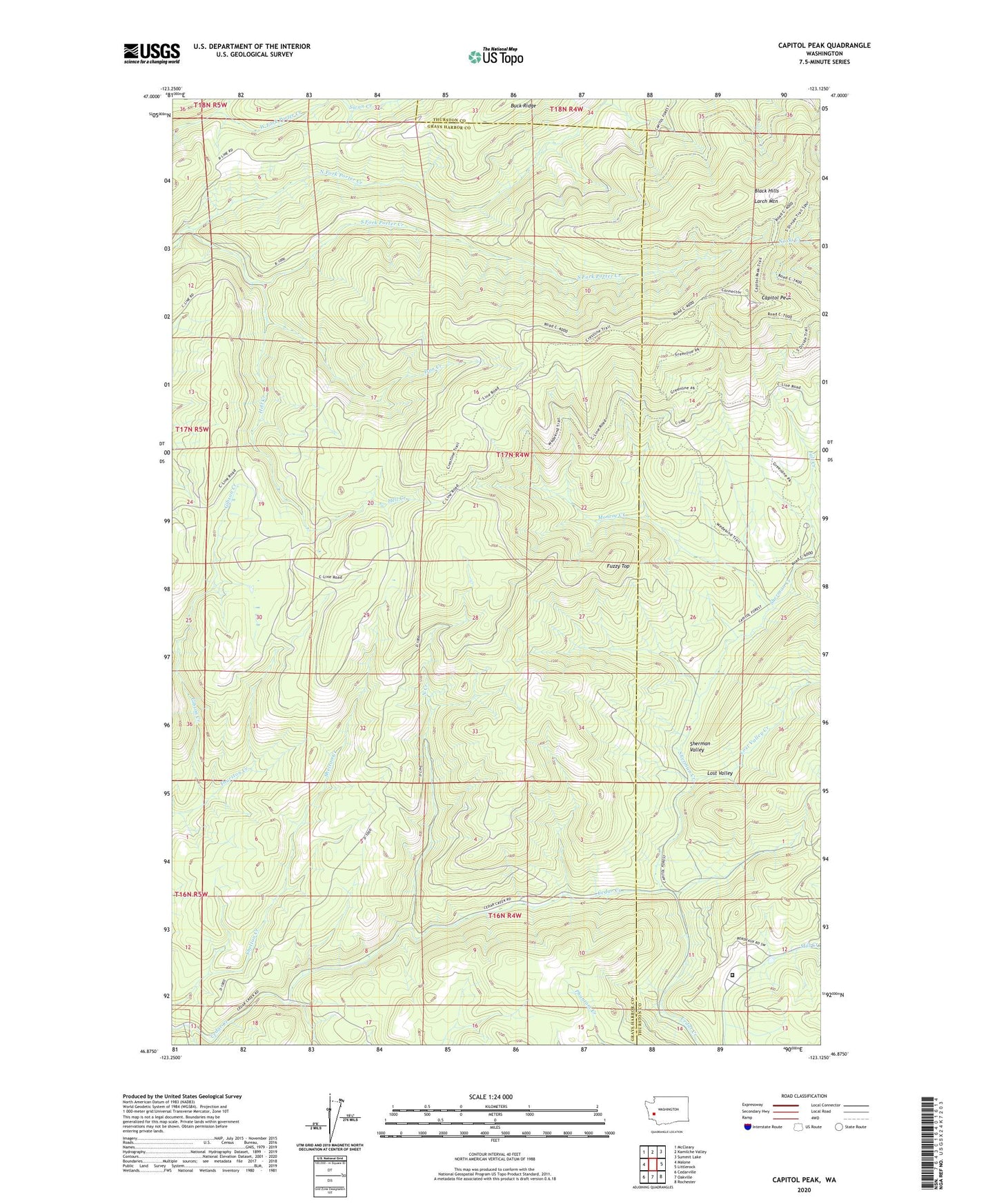 Capitol Peak Washington US Topo Map Image
