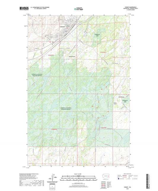 Cheney Washington US Topo Map Image