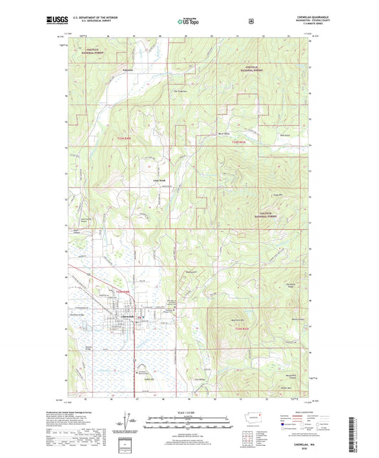 Chewelah Washington US Topo Map Image