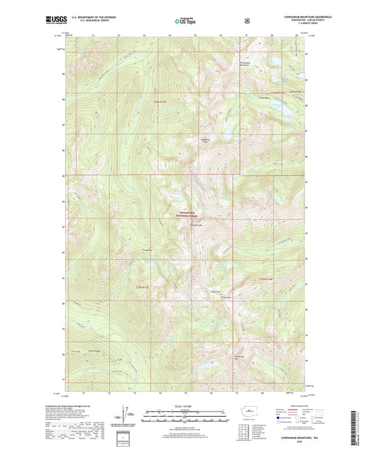 Chiwaukum Mountains Washington US Topo Map Image