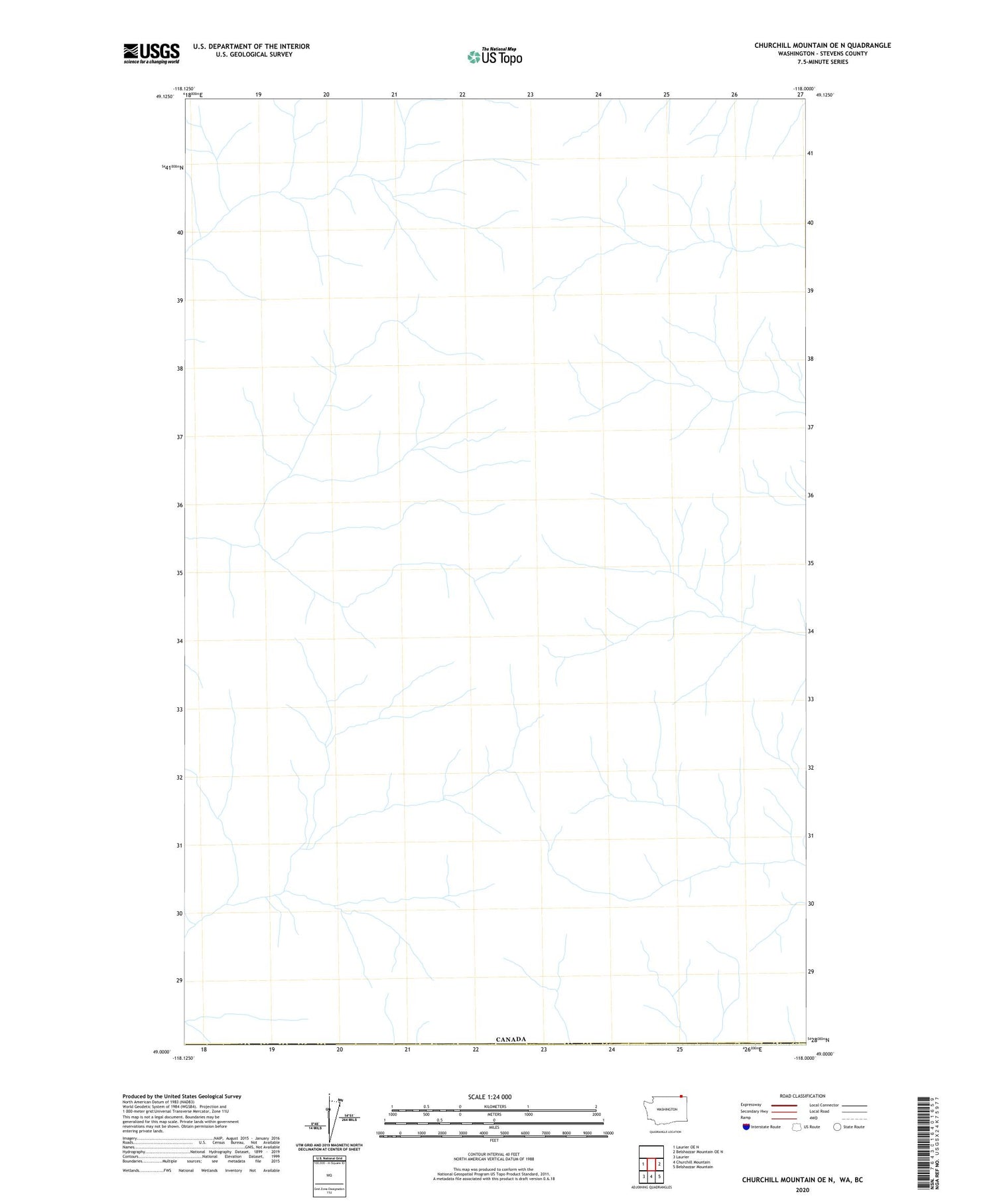Churchill Mountain OE N Washington US Topo Map Image