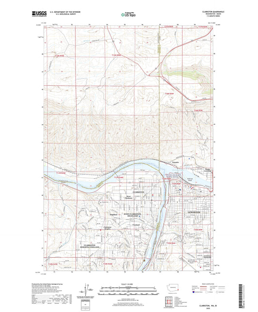 Clarkston Washington US Topo Map Image