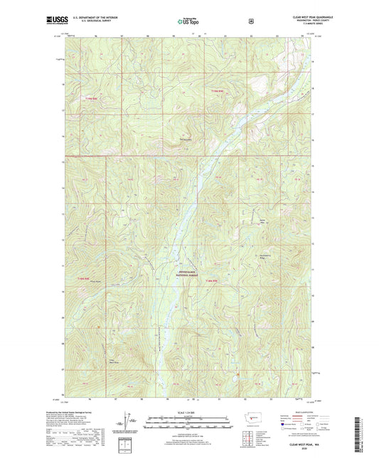 Clear West Peak Washington US Topo Map Image
