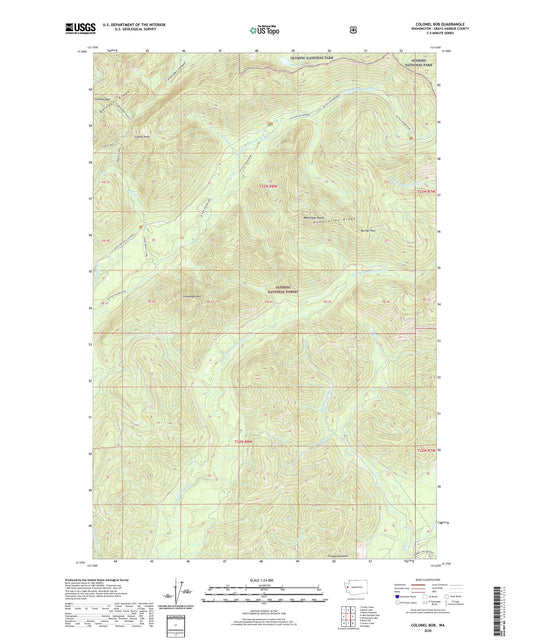 Colonel Bob Washington US Topo Map Image