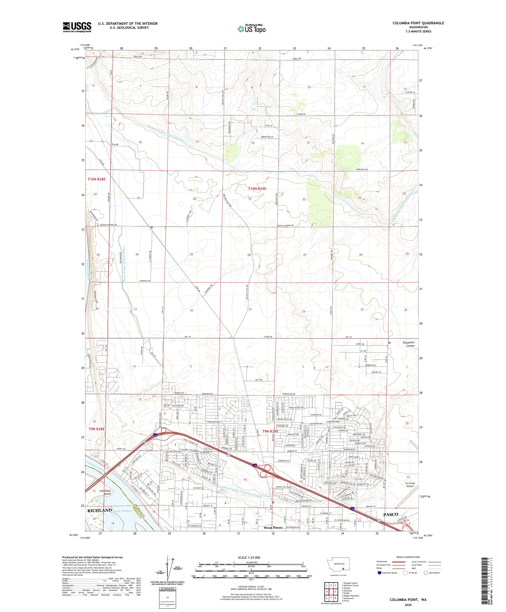 Columbia Point Washington US Topo Map – MyTopo Map Store