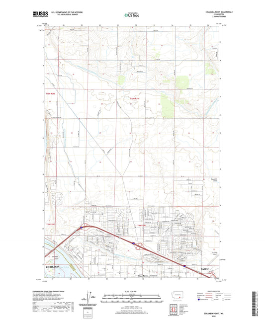 Columbia Point Washington US Topo Map Image