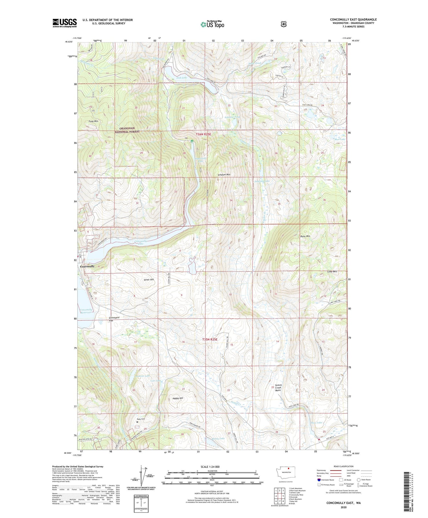 Conconully East Washington US Topo Map Image