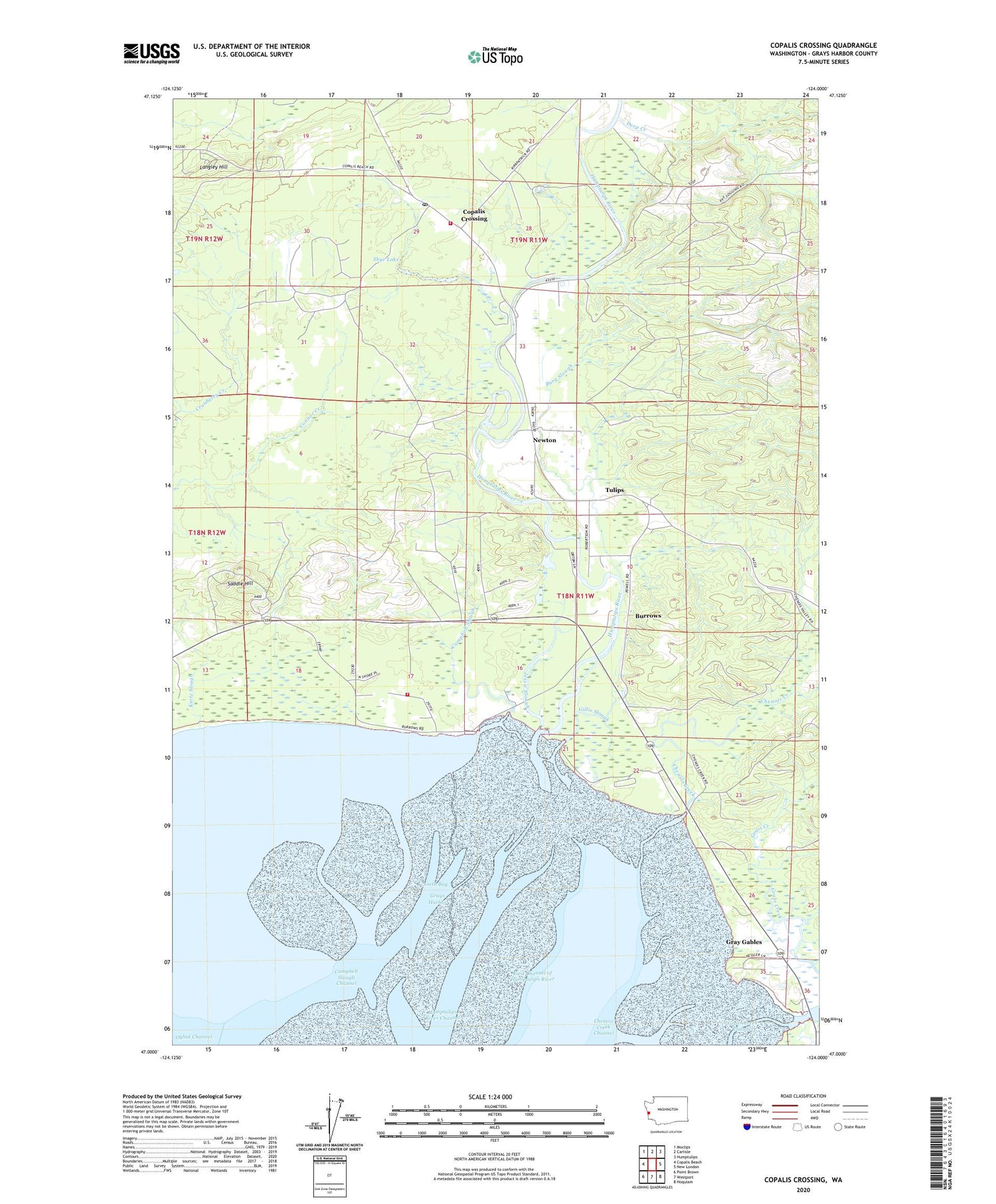 Copalis Crossing Washington US Topo Map Image