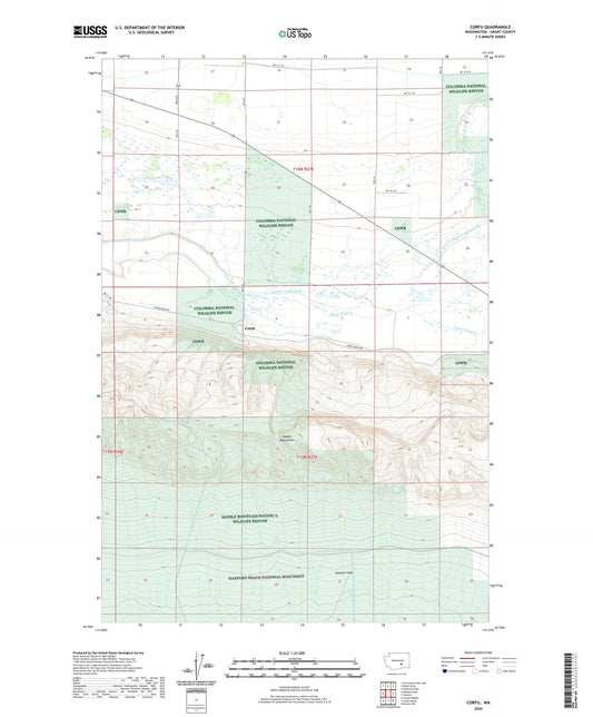 Corfu Washington US Topo Map Image