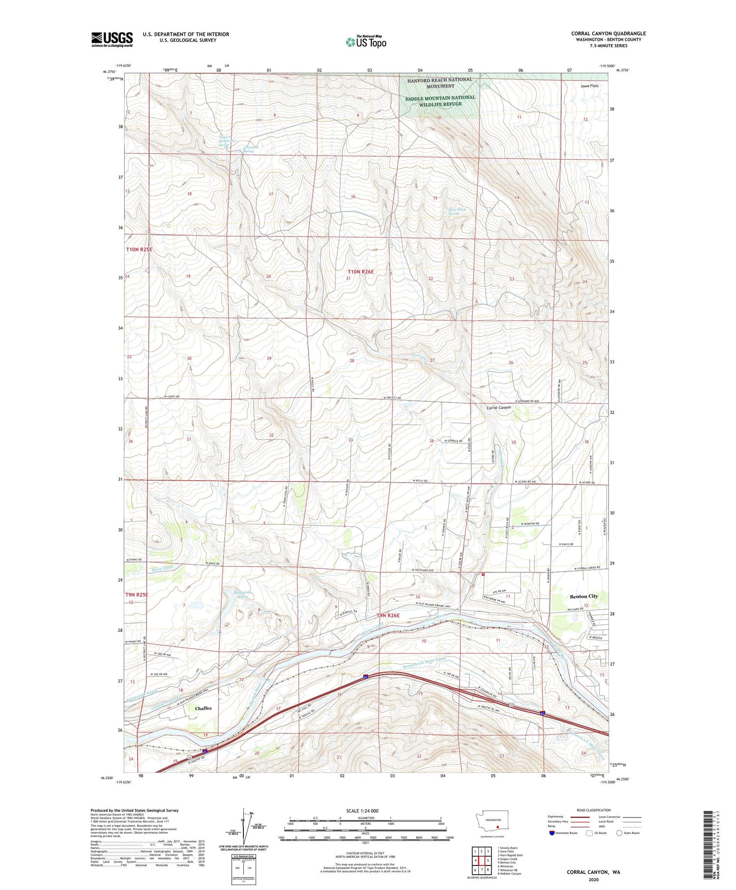 Corral Canyon Washington US Topo Map Image