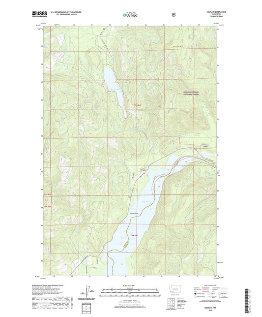 Cougar Washington US Topo Map Image