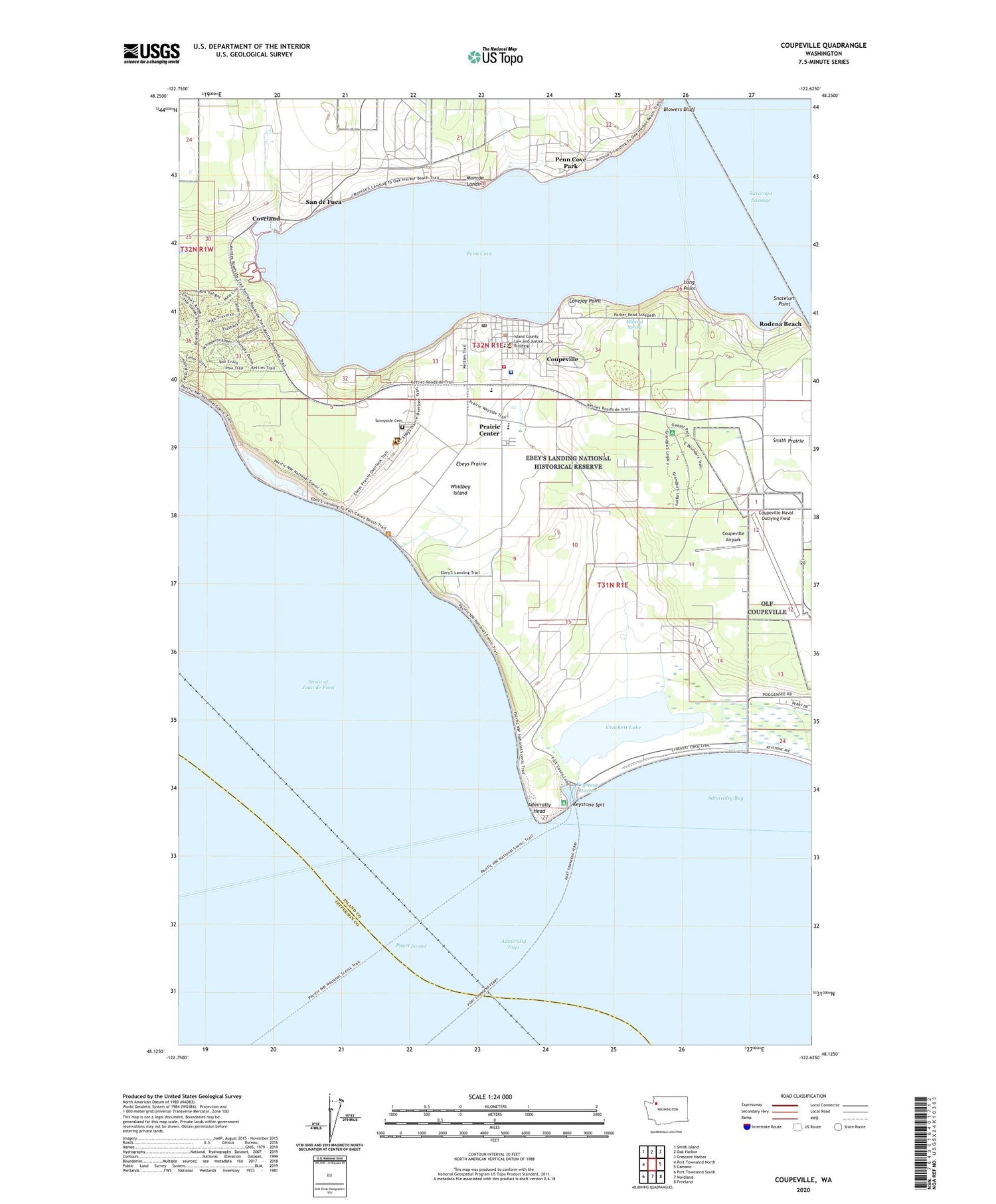 Coupeville Washington US Topo Map Image