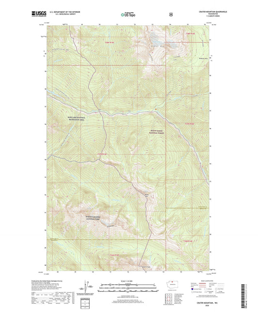Crater Mountain Washington US Topo Map Image