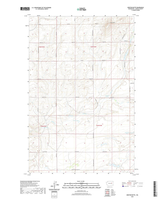 Creston Butte Washington US Topo Map Image