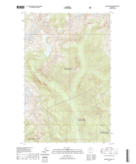 Damnation Peak Washington US Topo Map Image