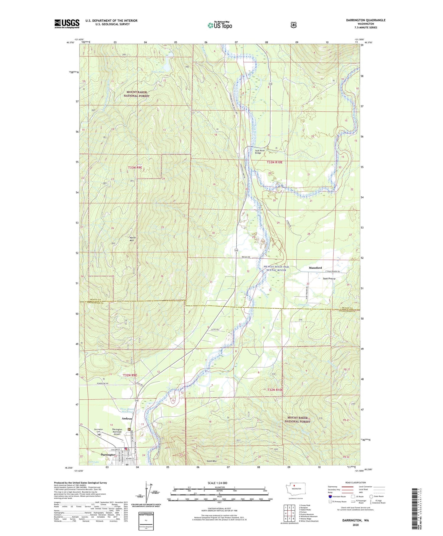 Darrington Washington US Topo Map Image