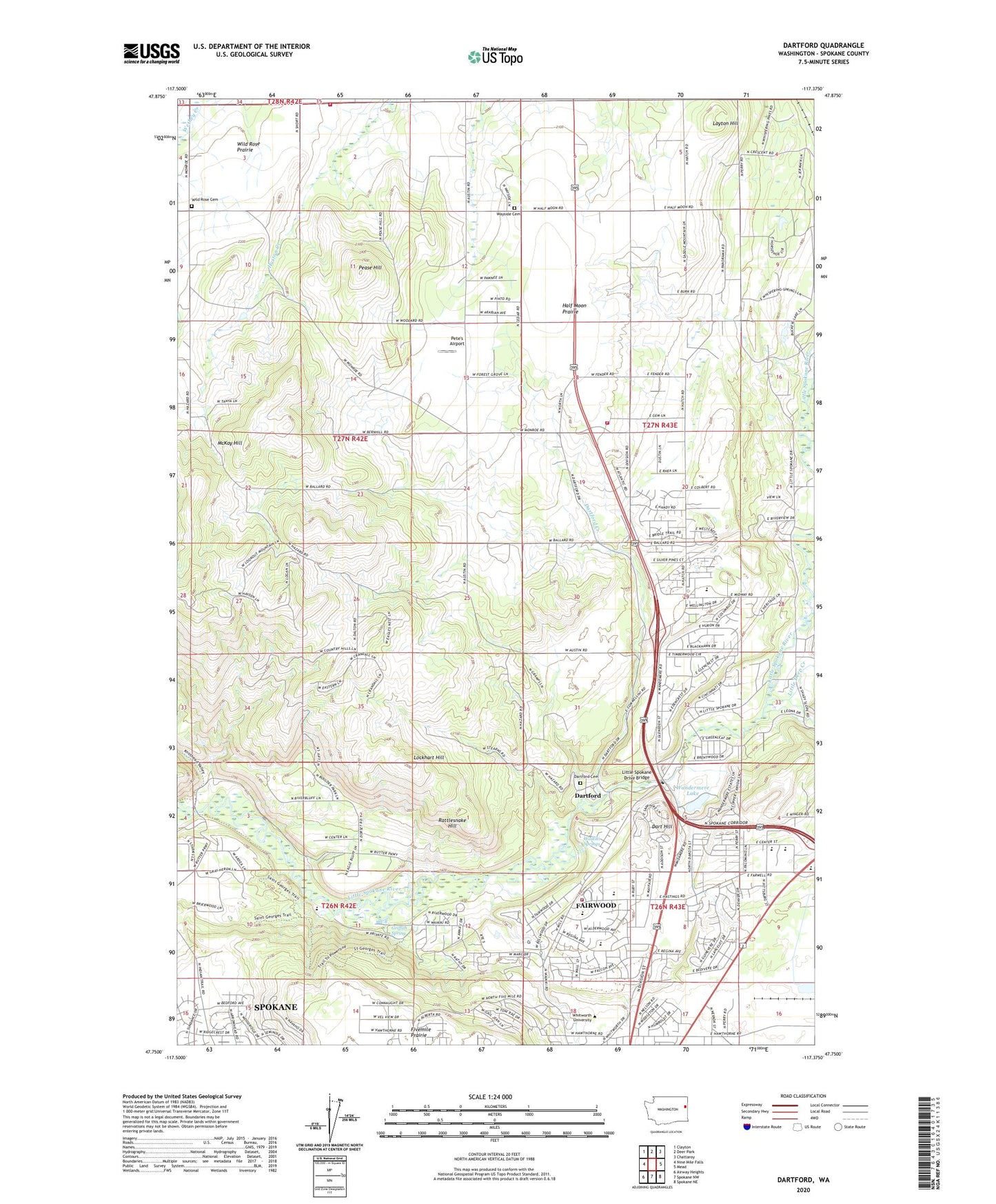 Dartford Washington US Topo Map Image