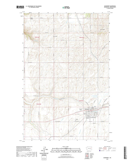 Davenport Washington US Topo Map Image