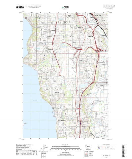 Des Moines Washington US Topo Map Image