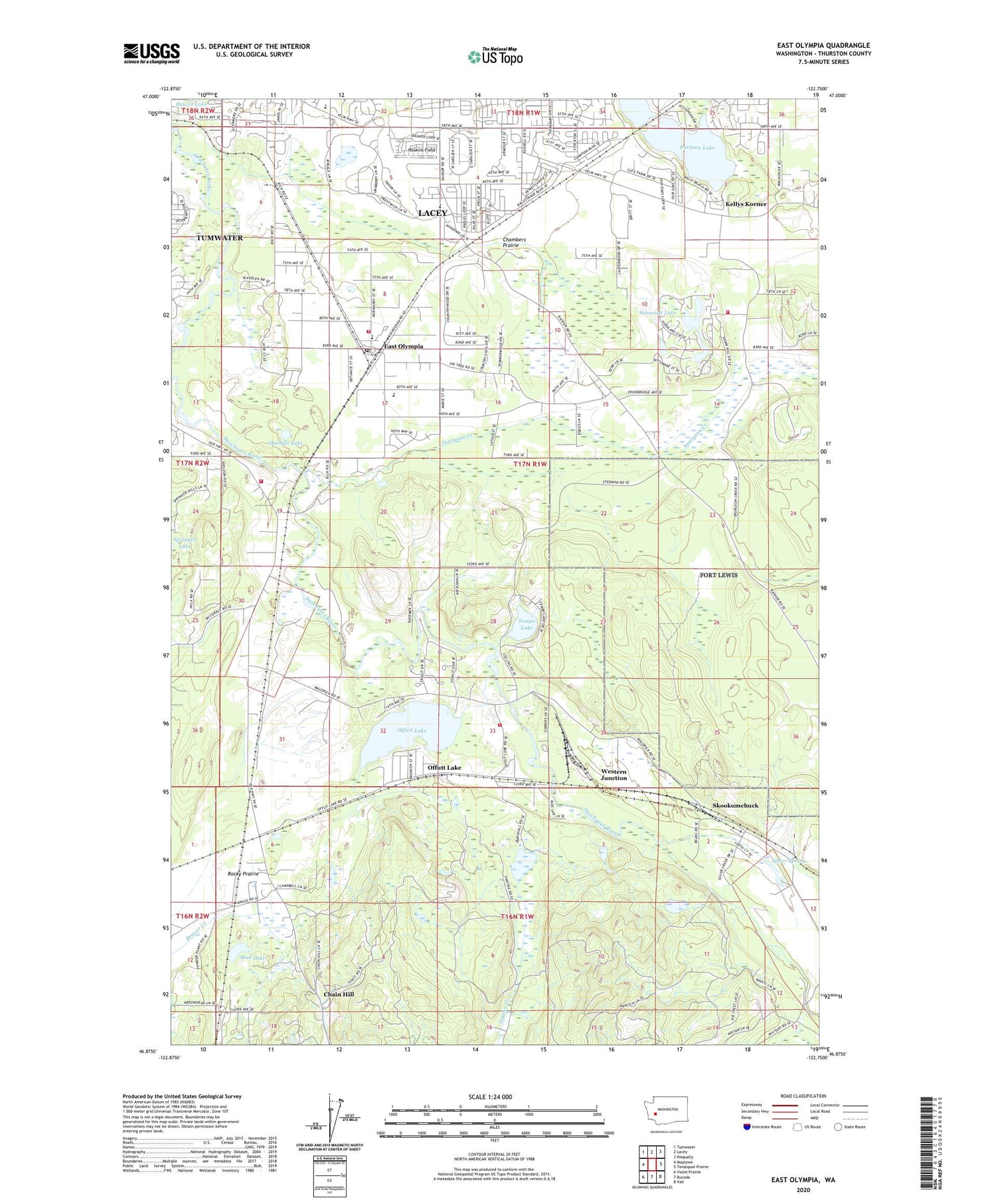 East Olympia Washington US Topo Map Image