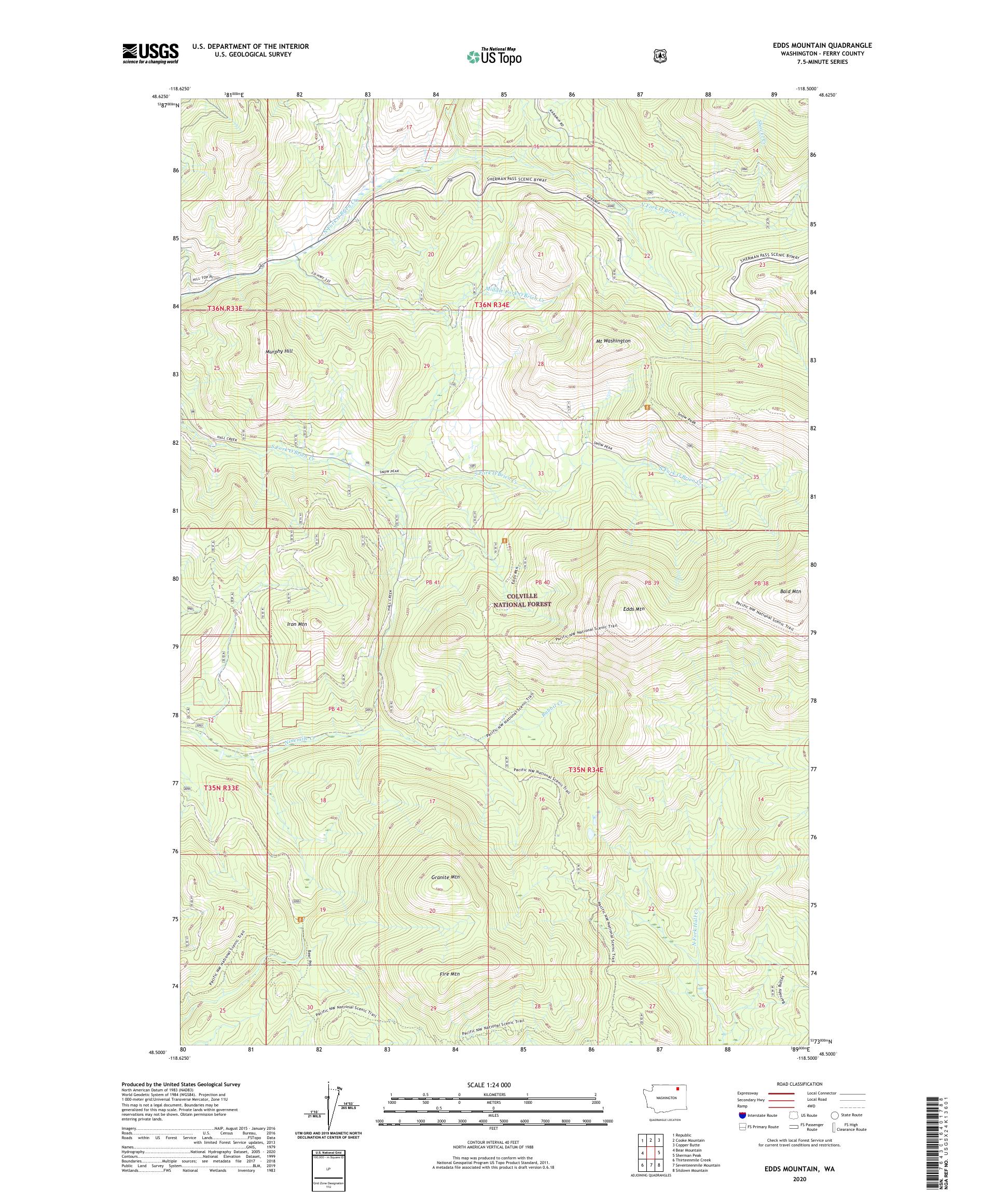 Edds Mountain Washington US Topo Map – MyTopo Map Store