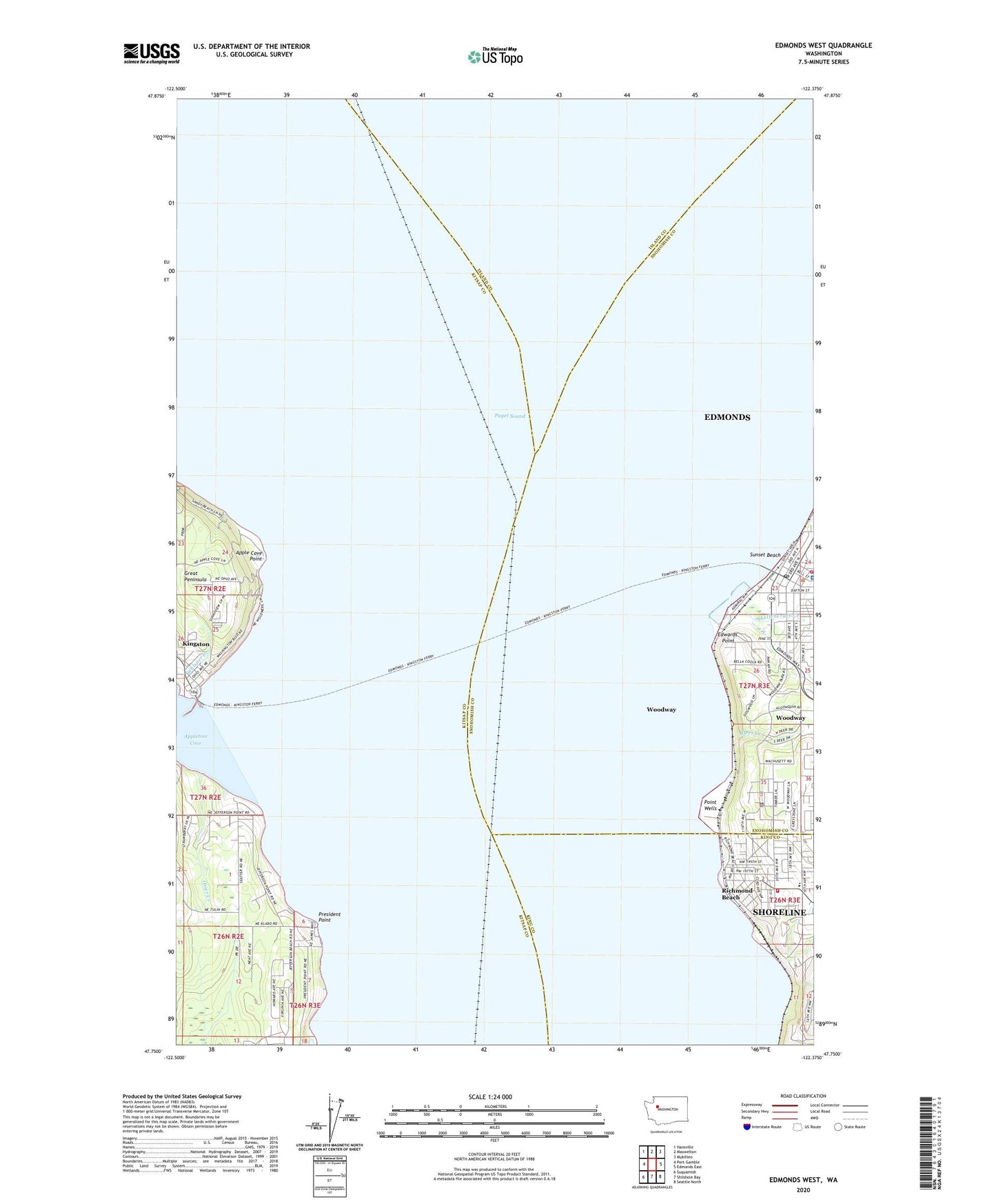Edmonds West Washington US Topo Map Image