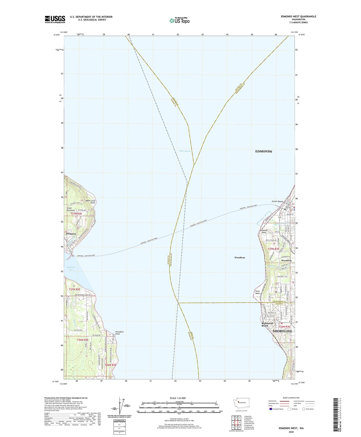 Edmonds West Washington US Topo Map Image