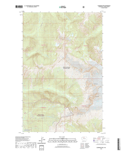 Eldorado Peak Washington US Topo Map Image