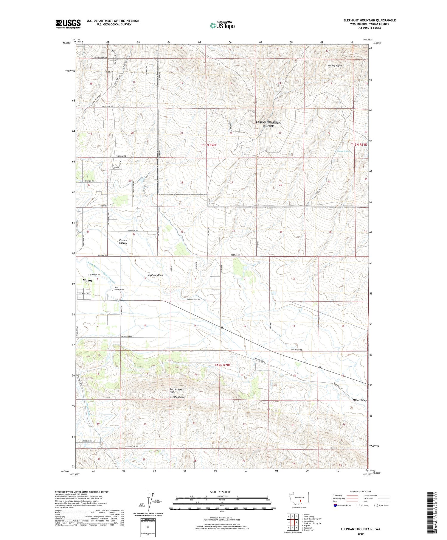 Elephant Mountain Washington US Topo Map Image