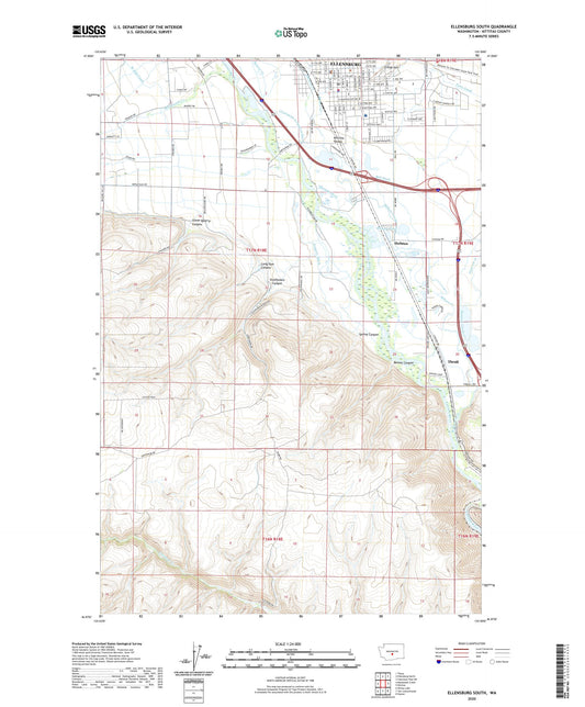 Ellensburg South Washington US Topo Map Image