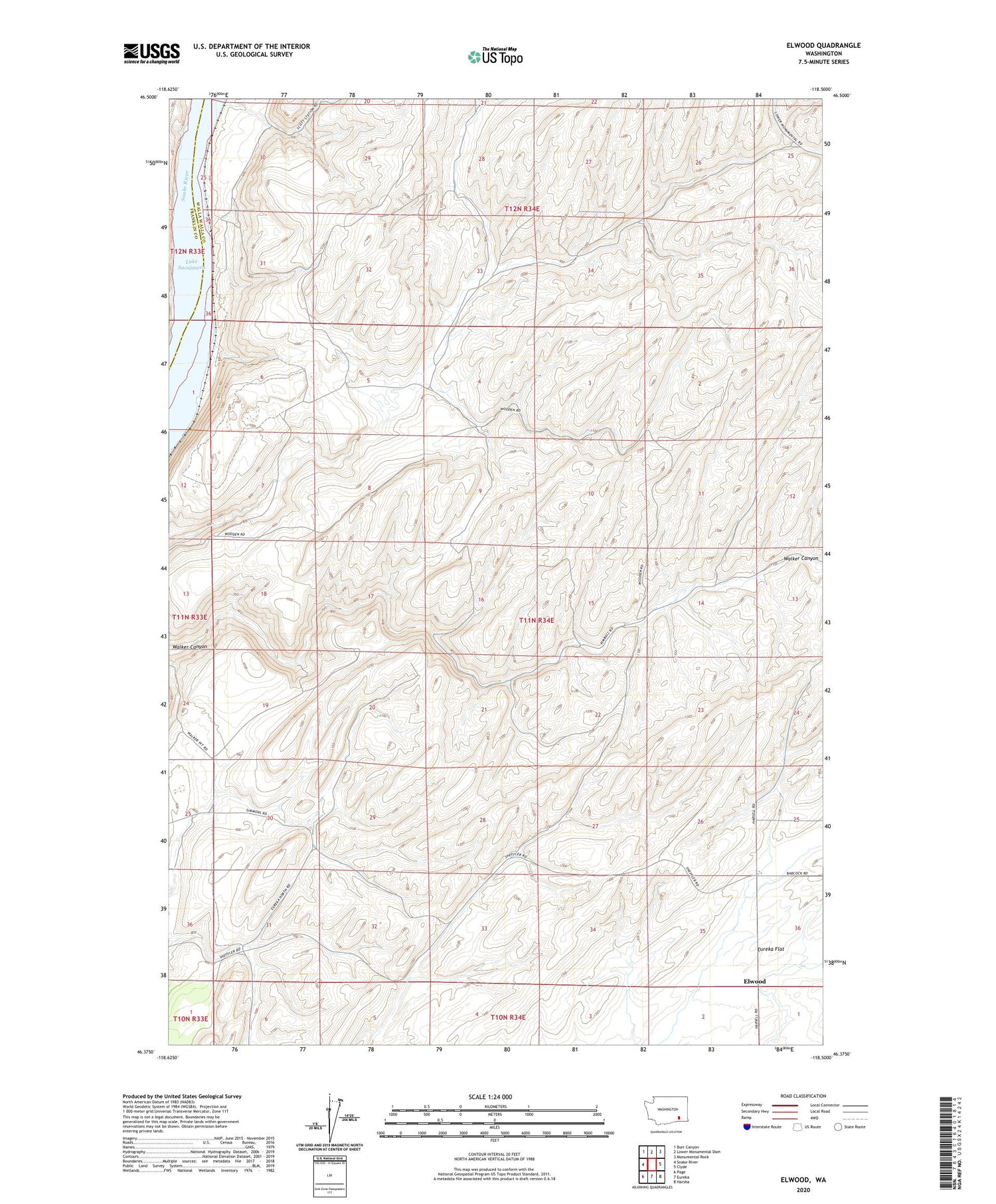 Elwood Washington US Topo Map Image
