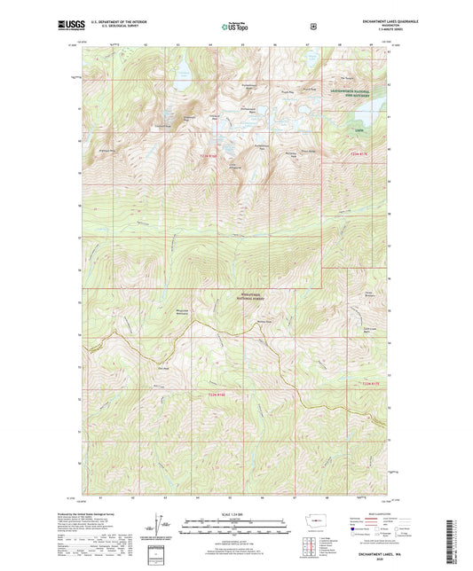 Enchantment Lakes Washington US Topo Map Image